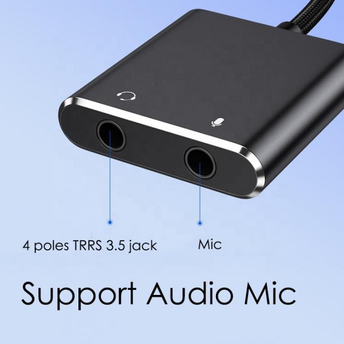 Подключайте и воспроизводите аудиомикрофон Studio Headset USB Adapter для ноутбука 1