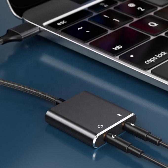 Подключайте и воспроизводите аудиомикрофон Studio Headset USB Adapter для ноутбука 3