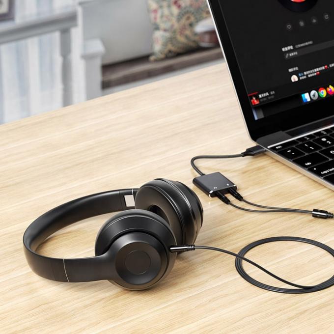 Подключайте и воспроизводите аудиомикрофон Studio Headset USB Adapter для ноутбука 4