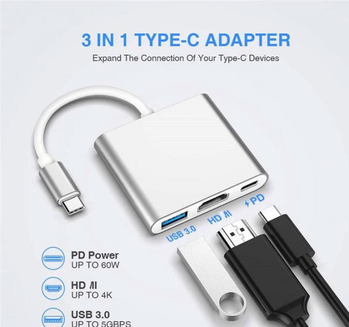 3 в 1 PD зарядка 4K 1080P USB Type C OTG Docking Station Hub Adapter 0