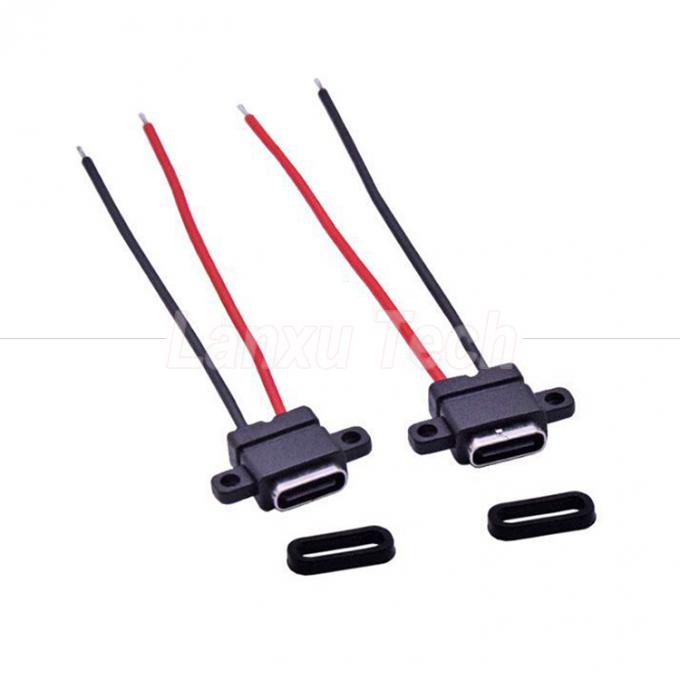 Водонепроницаемый USB Type C Solder Female Jack Socket Wire Cable для ноутбук-принтера 4