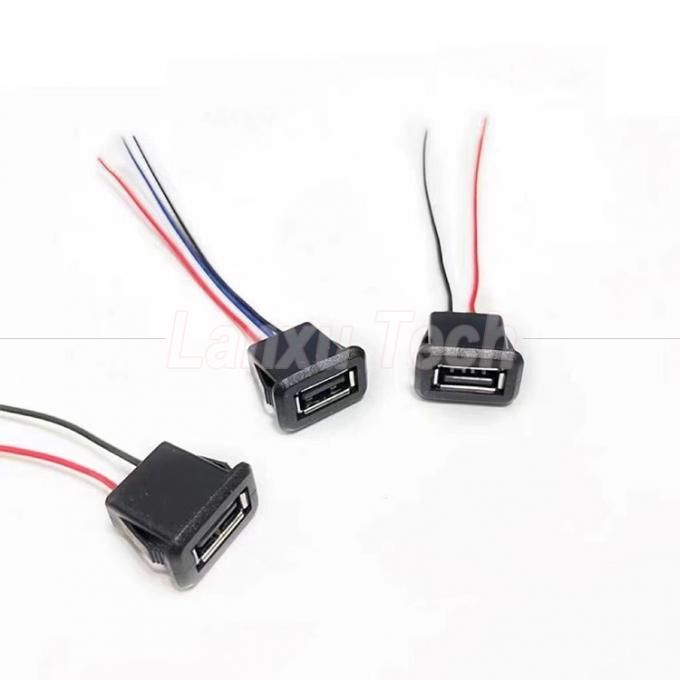 водонепроницаемый USB типа А женский разъем 2 пинного проволочного кабеля для светодиодных ламп игрушки 4