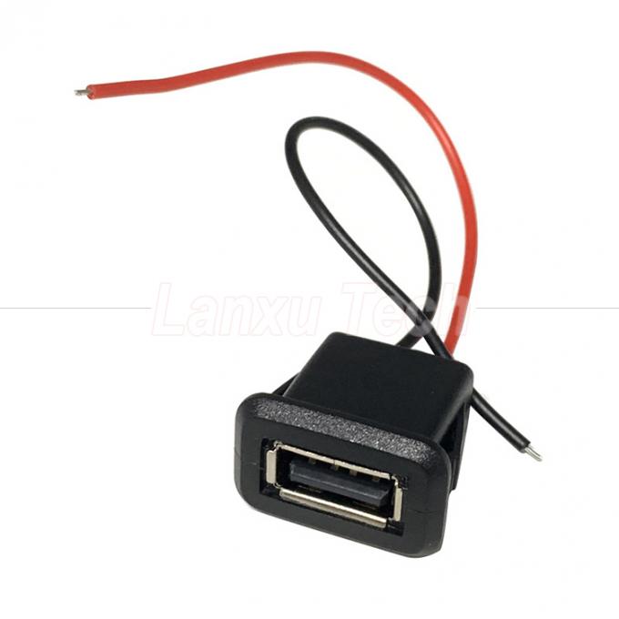 водонепроницаемый USB типа А женский разъем 2 пинного проволочного кабеля для светодиодных ламп игрушки 6