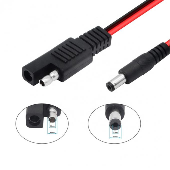 14AWG DC Plug 5.5x2.1mm Мужчина на SAE 2 Pin Connectors Расширительный кабель для автомобильной солнечной панели RV 2