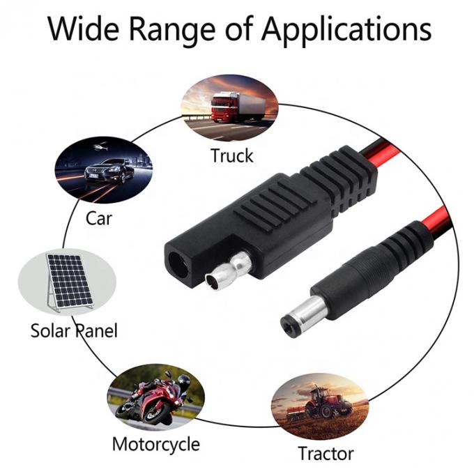 14AWG DC Plug 5.5x2.1mm Мужчина на SAE 2 Pin Connectors Расширительный кабель для автомобильной солнечной панели RV 4