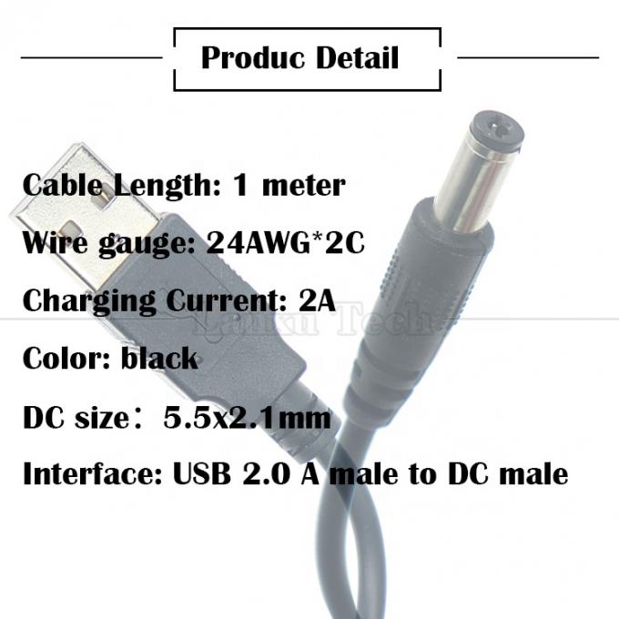 1m 3m 5m 10m 1A 2A 5A USB A мужской на DC 5.5x2.1mm 3.5 1.35 4.0 1.7 Баррельный джек зарядный кабель для светодиодных камер видеонаблюдения 2
