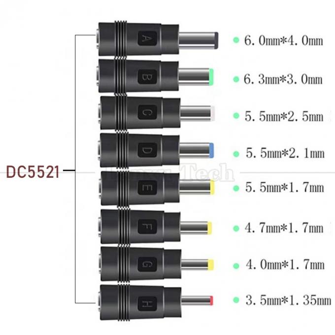 DC Женщина 5.5x2.1 мм к мужчине DC 5.5x2.1 3.5x1.35 4.0x1.7 5.5x1.7 5.5x2.5 6.3x3.0 6.0x4.0 Коннекторный преобразователь адаптер 1