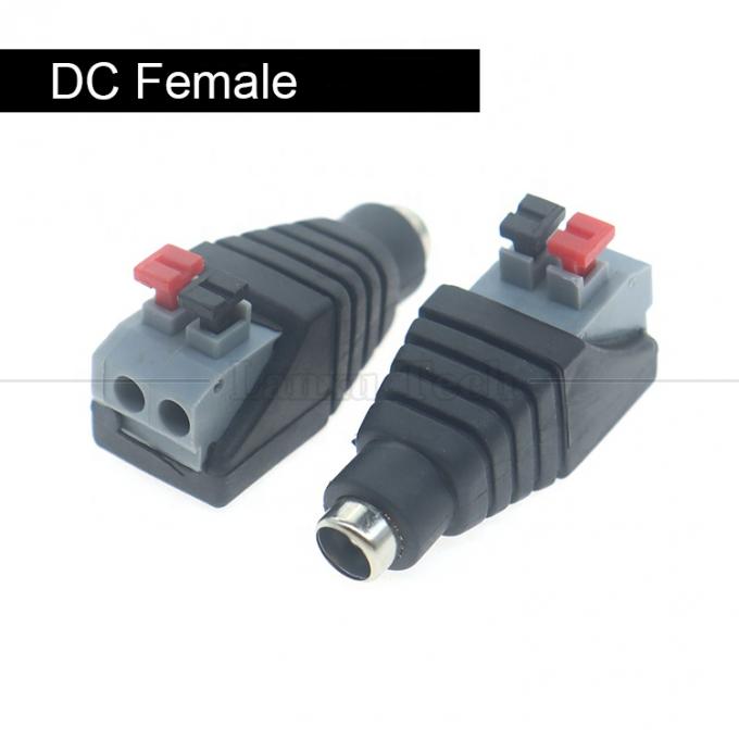 5V 12V безполейный кнопка нажатия DC 5.5*2.1mm Мужчина Женщина Баррель Джек до 2p проводов кабельного кабельного разъема для камеры светодиодного ленты 0