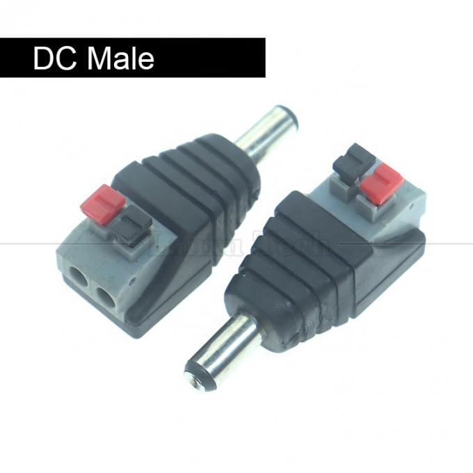 5V 12V безполейный кнопка нажатия DC 5.5*2.1mm Мужчина Женщина Баррель Джек до 2p проводов кабельного кабельного разъема для камеры светодиодного ленты 1
