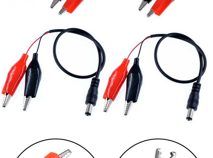 30cm DC 5.5x2.1mm Мужчина Женщина к двойным клипам аллигатора 1