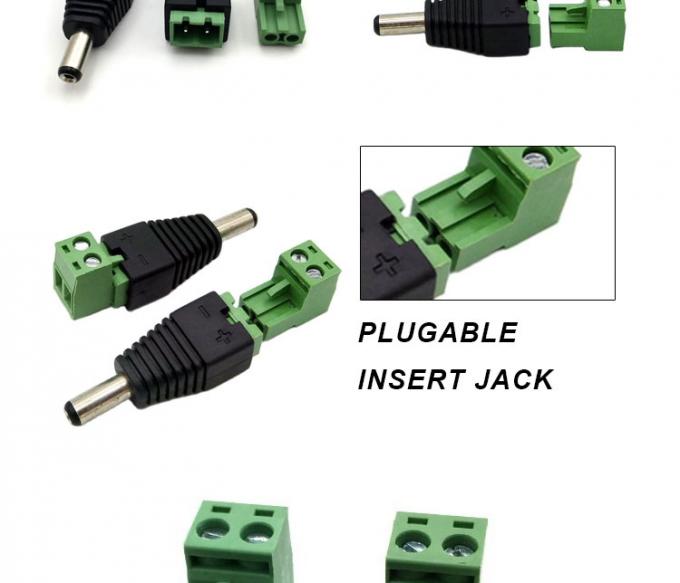 Вставка без сварки Мужчина Женщина 2.1 X 5.5 мм DC Jack Connector Power Terminal Plug Adapter для светодиодной ленты CCTV Камера 1