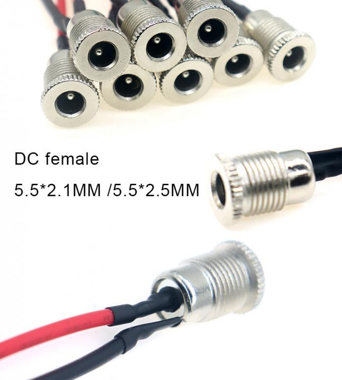 18AWG 10A Металлическая нить женского разъема DC099 5.5x2.1mm 5.5x2.5mm панель монтажный соединитель Pigtail DC Power Jack кабель 3