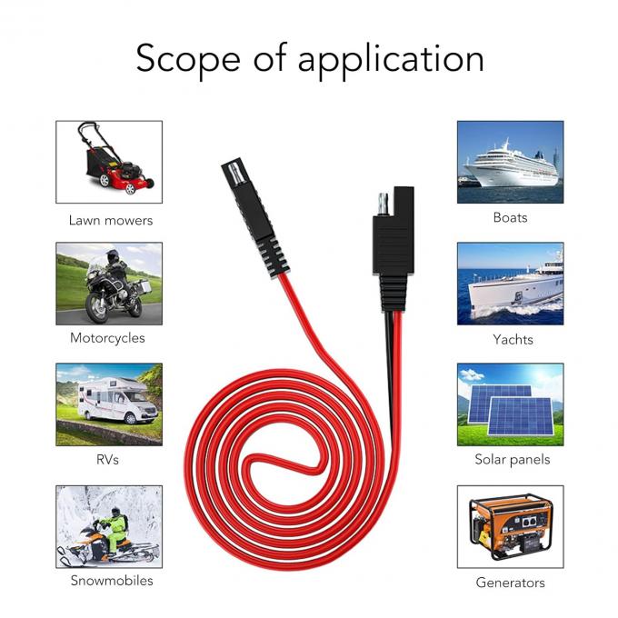 14AWG 2m SAE to SAE Power Автомобильный расширительный кабель быстрый разъединительный проволочный шнур SAE-коннектор для солнечной батареи 4