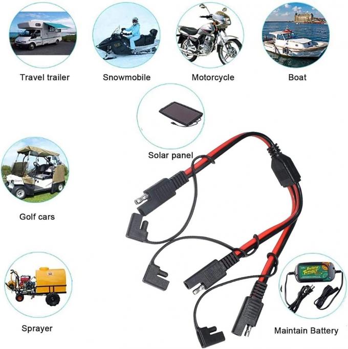 14AWG SAE DC Power Automotive Connector Cable Y Splitter 1 до 2 SAE расширительный кабель для RV Caravan Солнечные панели Заряд батареи 6