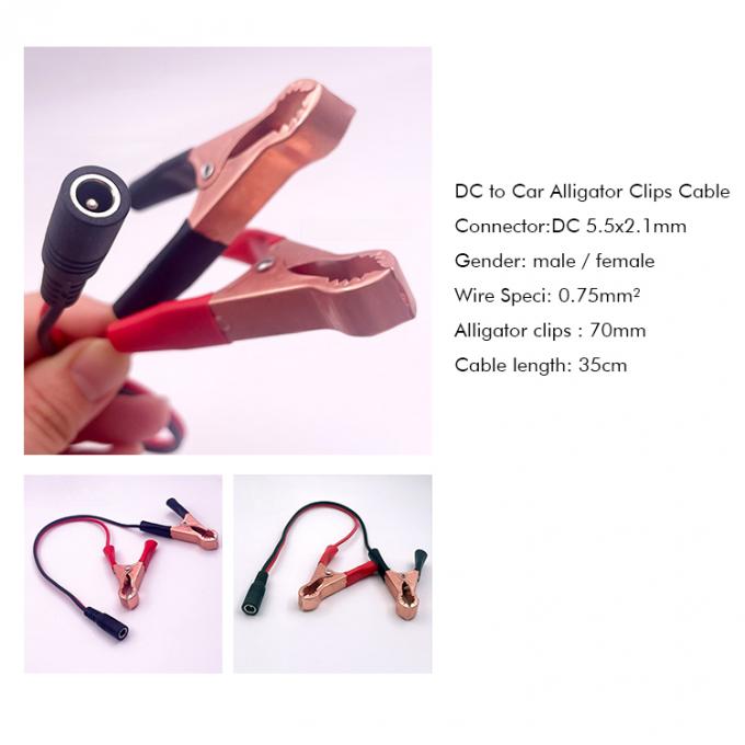 Мужчина Женщина DC Jack Plug 5.5x2.1mm к клипам аллигатора Автомобильный зарядное устройство Кабель питания 1