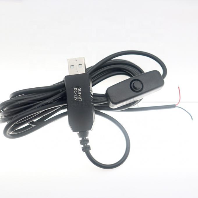12В светодиодный световой кабель с переключателем USB на открытый кабель зарядки 2