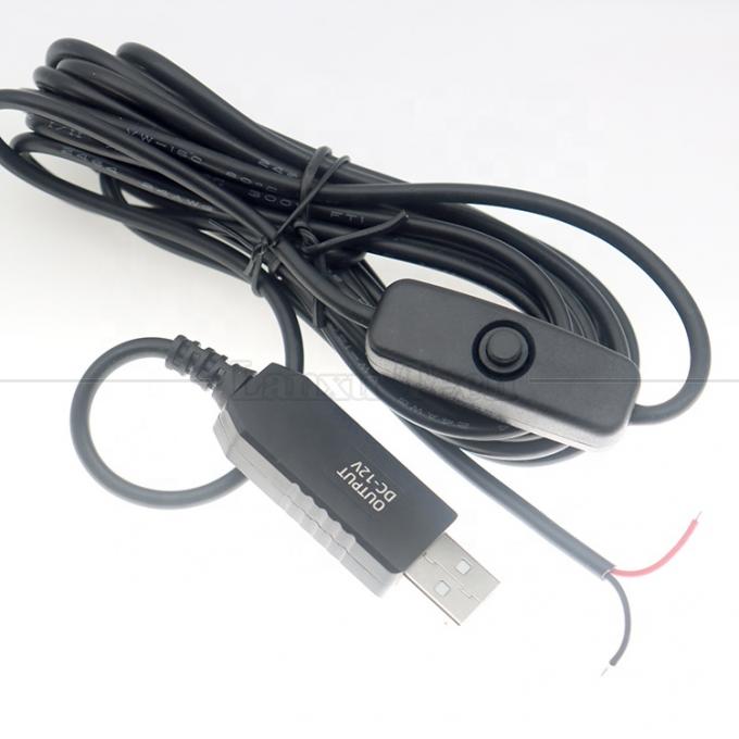 12В светодиодный световой кабель с переключателем USB на открытый кабель зарядки 5