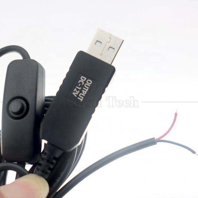 12В светодиодный световой кабель с переключателем USB на открытый кабель зарядки 4