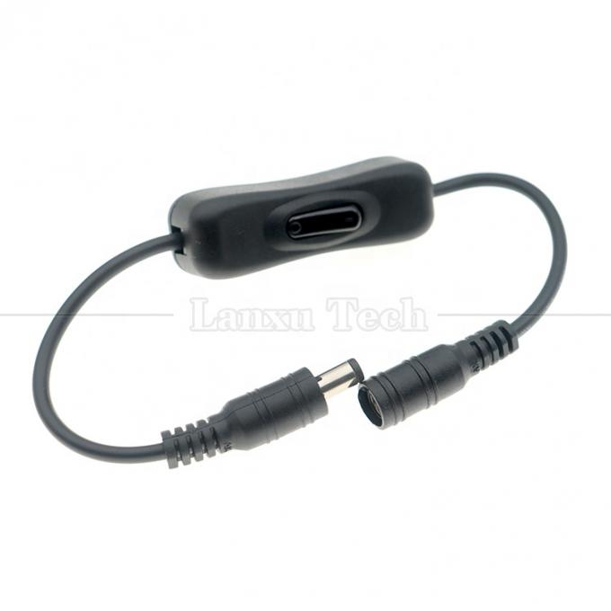 12V 24V мужчина к женщине 5.5x2.1mm DC Джек на выключенный 304 кабель переключателя для светодиодного лампы 0