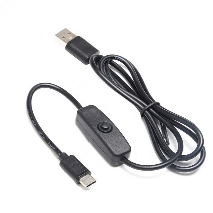 1m 5V 3A USB Type C кабель с переключателем ОТ для Raspberry Pi 4