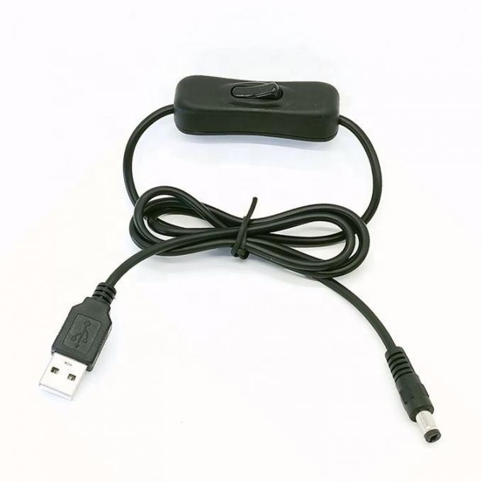 1 м 5 В USB на DC 5.5x2.1 мм кабель расширения зарядного устройства с переключателем ON OFF для LED 0