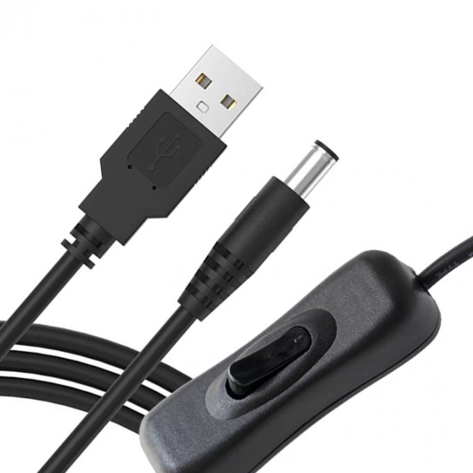1 м 5 В USB на DC 5.5x2.1 мм кабель расширения зарядного устройства с переключателем ON OFF для LED 4