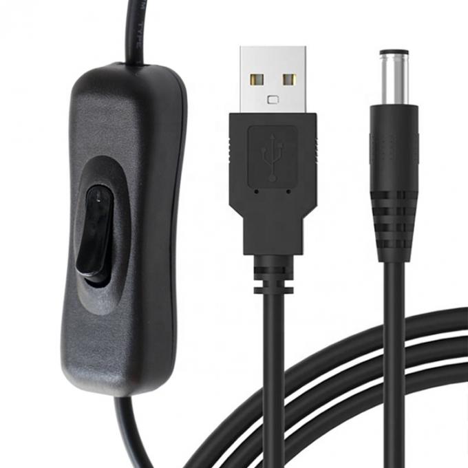 1 м 5 В USB на DC 5.5x2.1 мм кабель расширения зарядного устройства с переключателем ON OFF для LED 1