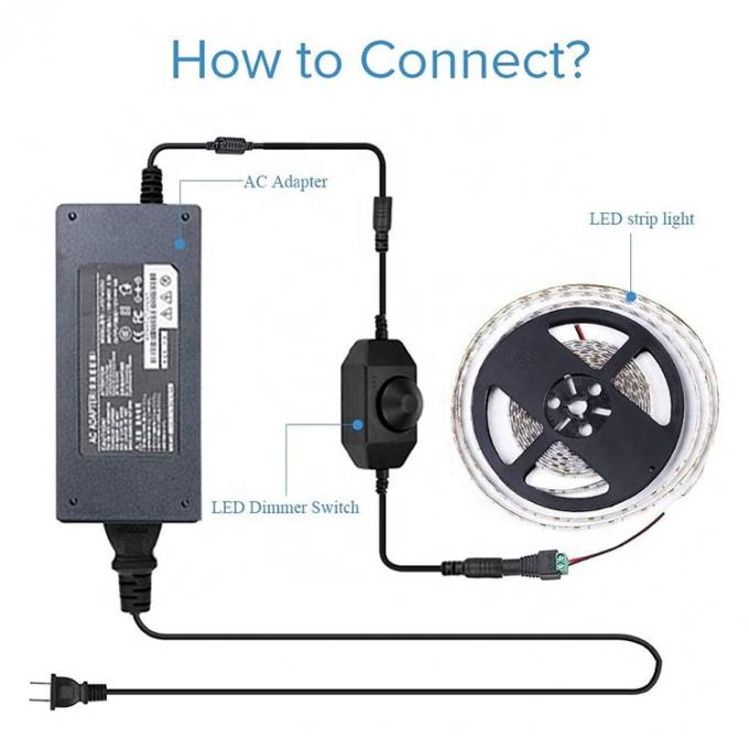 Сертификат CE 12V 24V от мужчины к женщине постоянное питание на выключенном переключателе контроллер светодиодный тонировщик для лампы 7