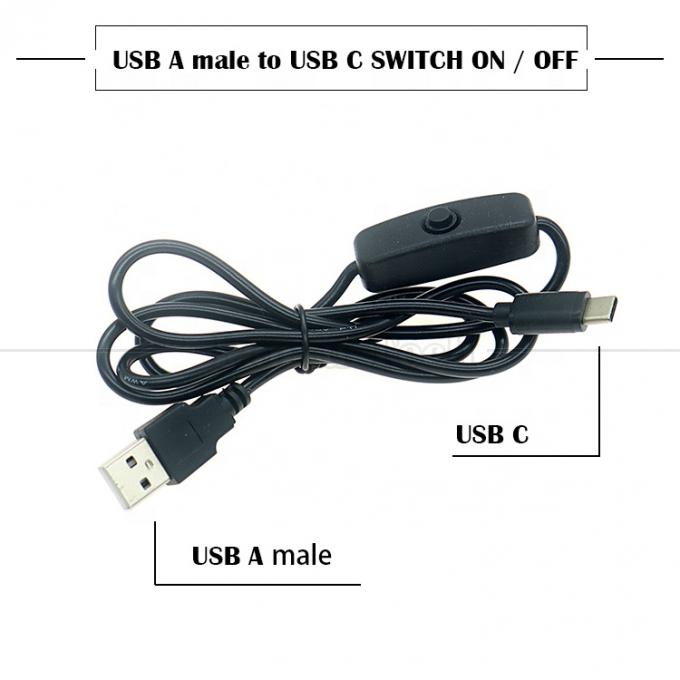 5В USB мужской на тип C USB переключатель питания на выключенном кабеле для светодиодной ленты Raspberry Pi 0