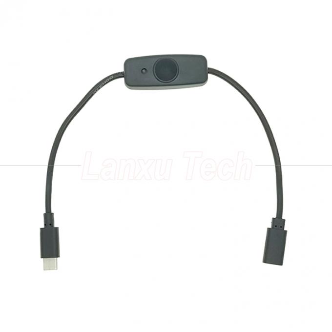 USB Type C Мужчина к женщине на отключенном Силиконовом крышке переключателя расширения кабеля для лампы вентилятора Raspberry Pi 0