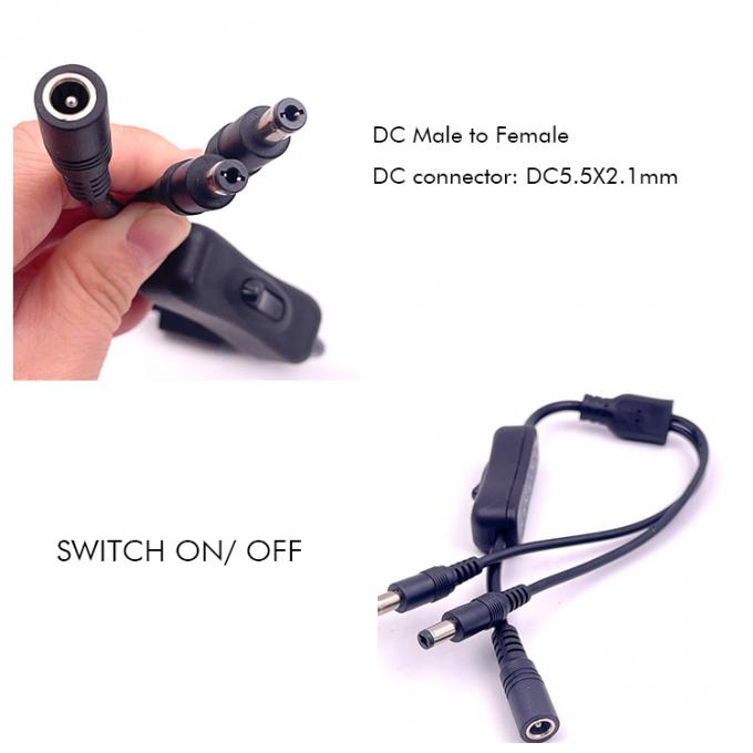 12v Splitter 1 Женщина на 2 мужчины ДиС вставка 5,5x2,1 мм на выключенный кабель кабеля переключателя для светодиодного лампы 0
