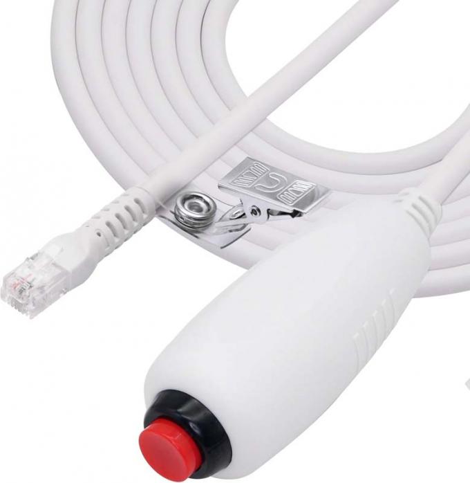 Специальный RJ11 6Pin 4Core Single Button Hand Grip Сестринский звонковый кабель с клипом для сестринской станции 1