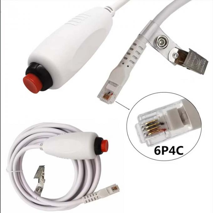 Специальный RJ11 6Pin 4Core Single Button Hand Grip Сестринский звонковый кабель с клипом для сестринской станции 0