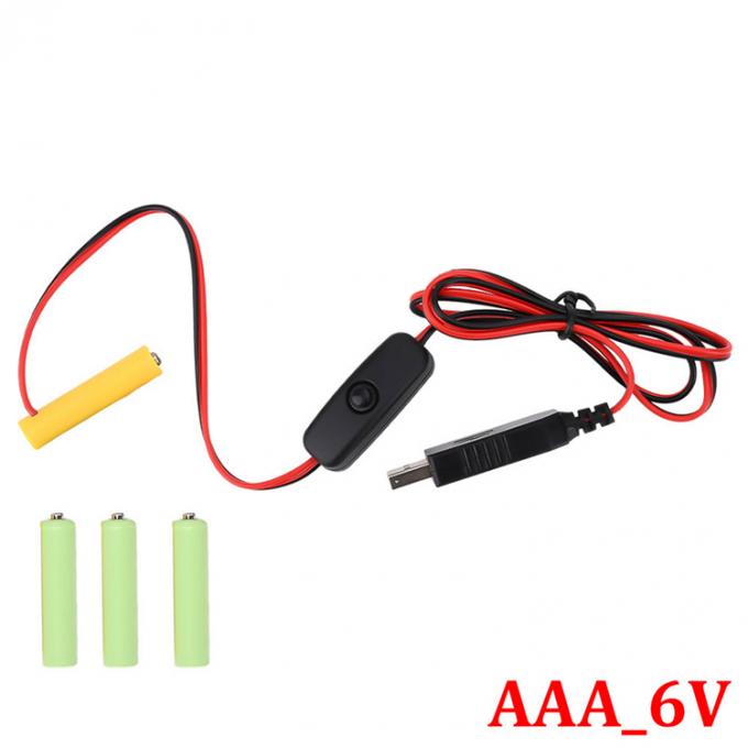 1.5v 3v 4.5v 6v LR6 AA LR03 AAA Удаление батареи Заменить USB переключатель ON OFF кабель зарядного устройства для светодиодного света электронные игрушки 2