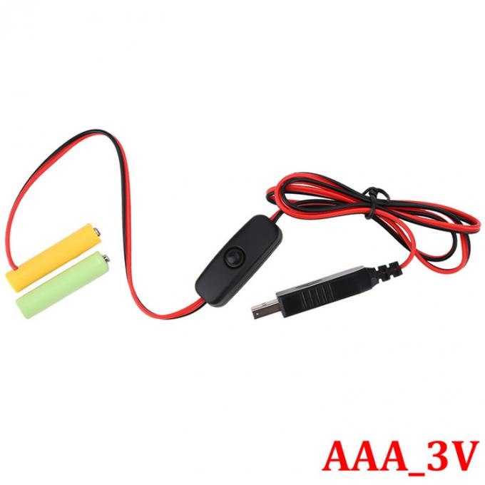 1.5v 3v 4.5v 6v LR6 AA LR03 AAA Удаление батареи Заменить USB переключатель ON OFF кабель зарядного устройства для светодиодного света электронные игрушки 4