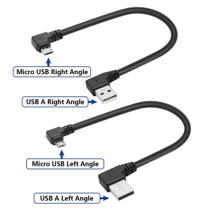 Угол USB в L-образный левый угол 90 градусов Micro V8 расширение кабеля для зарядки данных 4