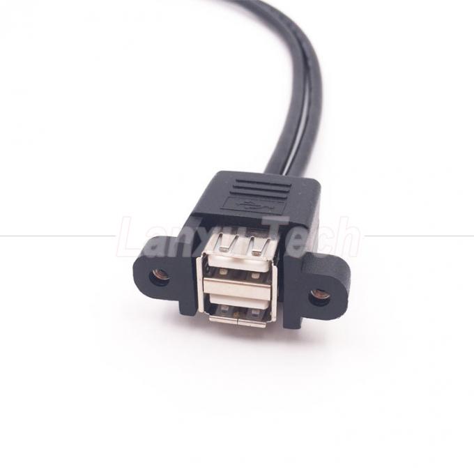 Двойной USB типа A 2 портов панель монтаж USB на Dupont 9 штифтов заголовка соединителя проволока 3