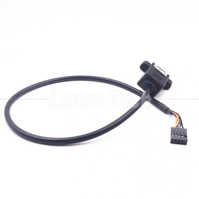 Двойной USB типа A 2 портов панель монтаж USB на Dupont 9 штифтов заголовка соединителя проволока 7