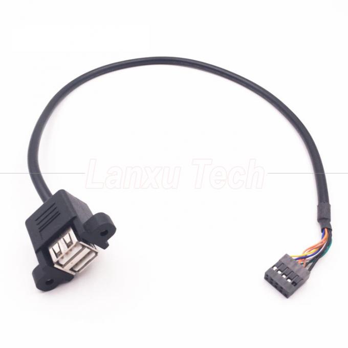 Двойной USB типа A 2 портов панель монтаж USB на Dupont 9 штифтов заголовка соединителя проволока 5