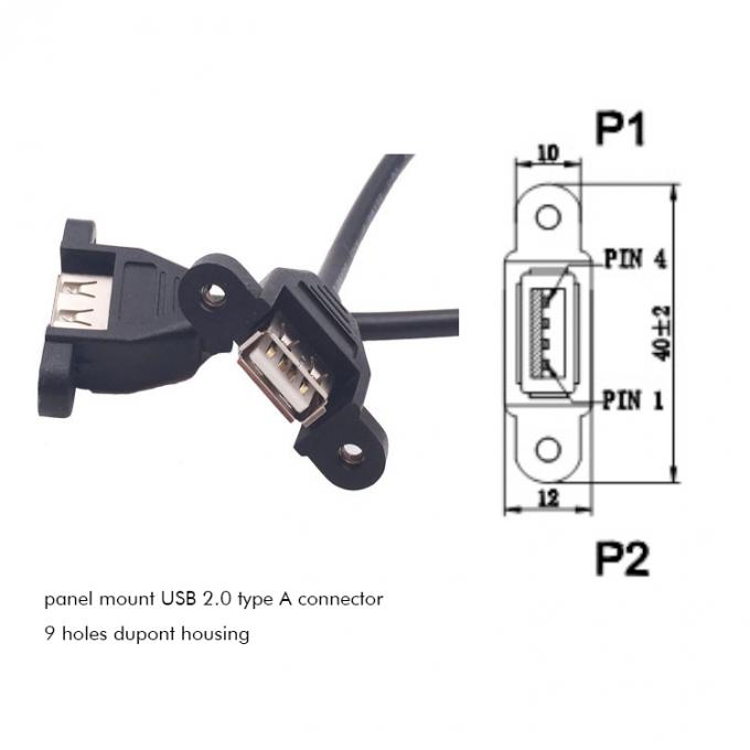Двойной USB типа A 2 портов панель монтаж USB на Dupont соединитель проволочный кабель 2