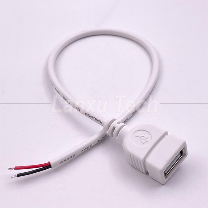 5В белый USB женский для открытия голых проводов конец кабеля для светодиодной ленты 1