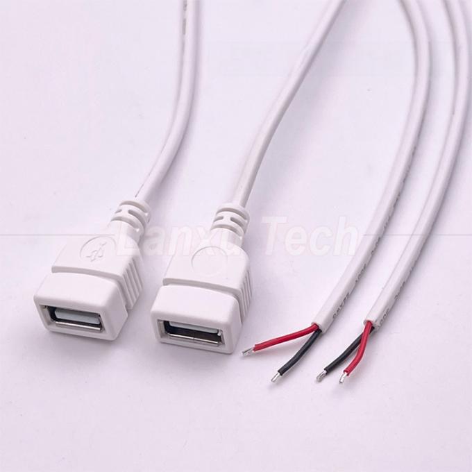 5В белый USB женский для открытия голых проводов конец кабеля для светодиодной ленты 4