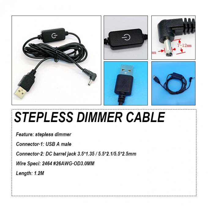 USB на DC Jack Stepless Dimmer для светодиодной световой ленты 0