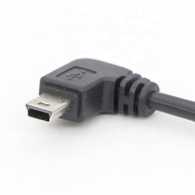 Винтовая блокировка 90 градусов прямой угол мужчина к женщине мини-USB панель монтаж расширительный кабель 5