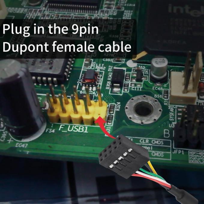 USB тип А женский на 9 штифтов Dupont женский заголовок адаптер кабеля материнской платы 5