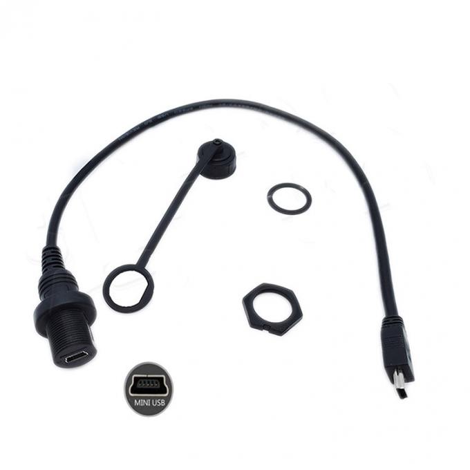 Мини-USB мужской на микро-USB женский водонепроницаемый расширительный кабель с плавным монтажным панелем для автомобиля грузовик лодка мотоцикл компьютер 1