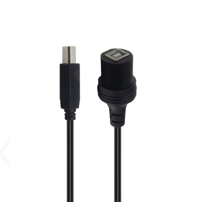 USB B 2.0/3.0 Мужчина-женщина водонепроницаемый расширительный кабель с плавным монтажным панелем для принтера Автомобиль Грузовик Лодка Мотоцикл Компьютер 1