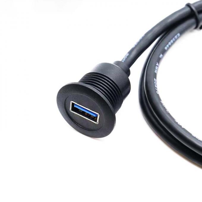Короткий USB 3.0 мужчина к женщине водонепроницаемый расширительный кабель с плавным монтажным панелем для автомобиля грузовик лодка мотоцикл компьютер 0