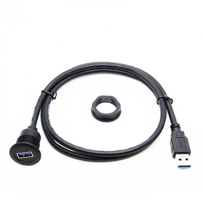 Короткий USB 3.0 мужчина к женщине водонепроницаемый расширительный кабель с плавным монтажным панелем для автомобиля грузовик лодка мотоцикл компьютер 1