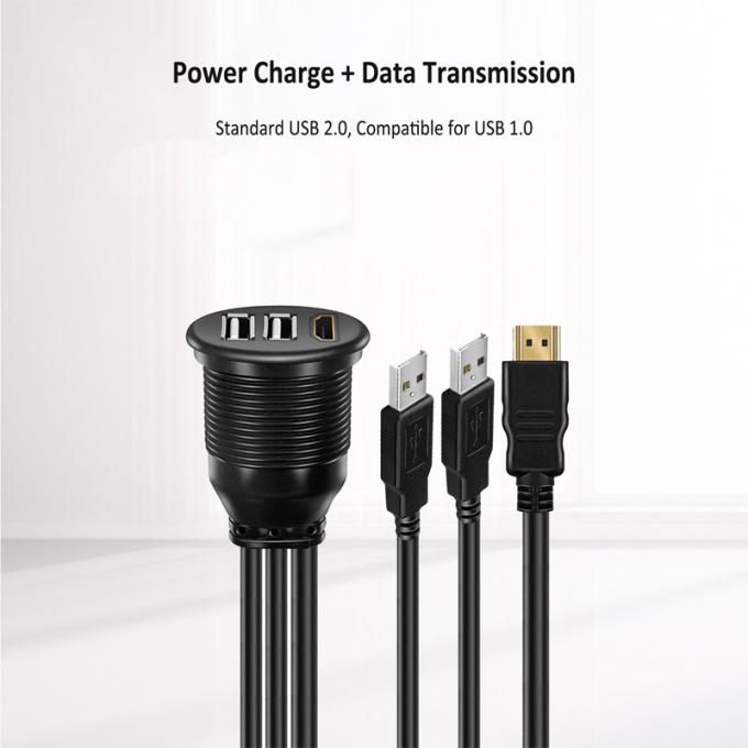3 порта USB 2.0 мужчина на USB 2.0 женщина водонепроницаемый расширительный кабель с плавным монтажным панелем для автомобиля грузовик лодка мотоцикл компьютер 4